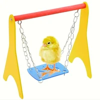 swing chicken toy with hanging chain stainless steel baby chick perch cage training stand holder for bird parrot hens macaw