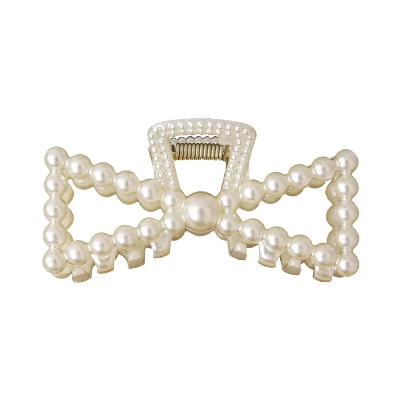 

Korean version of the pearl hairpin ins net red elegant plate clip medium back head hairpin hair accessories grasping clip