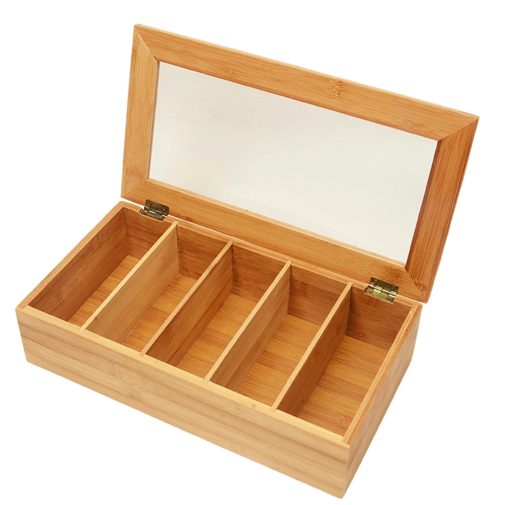 Деревянный ящик для хранения чая с 5 сетками чехол органайзер ювелирных изделий