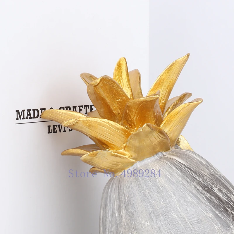 Фигурки из абстрактной смолы ананаса золотых фруктов | Дом и сад