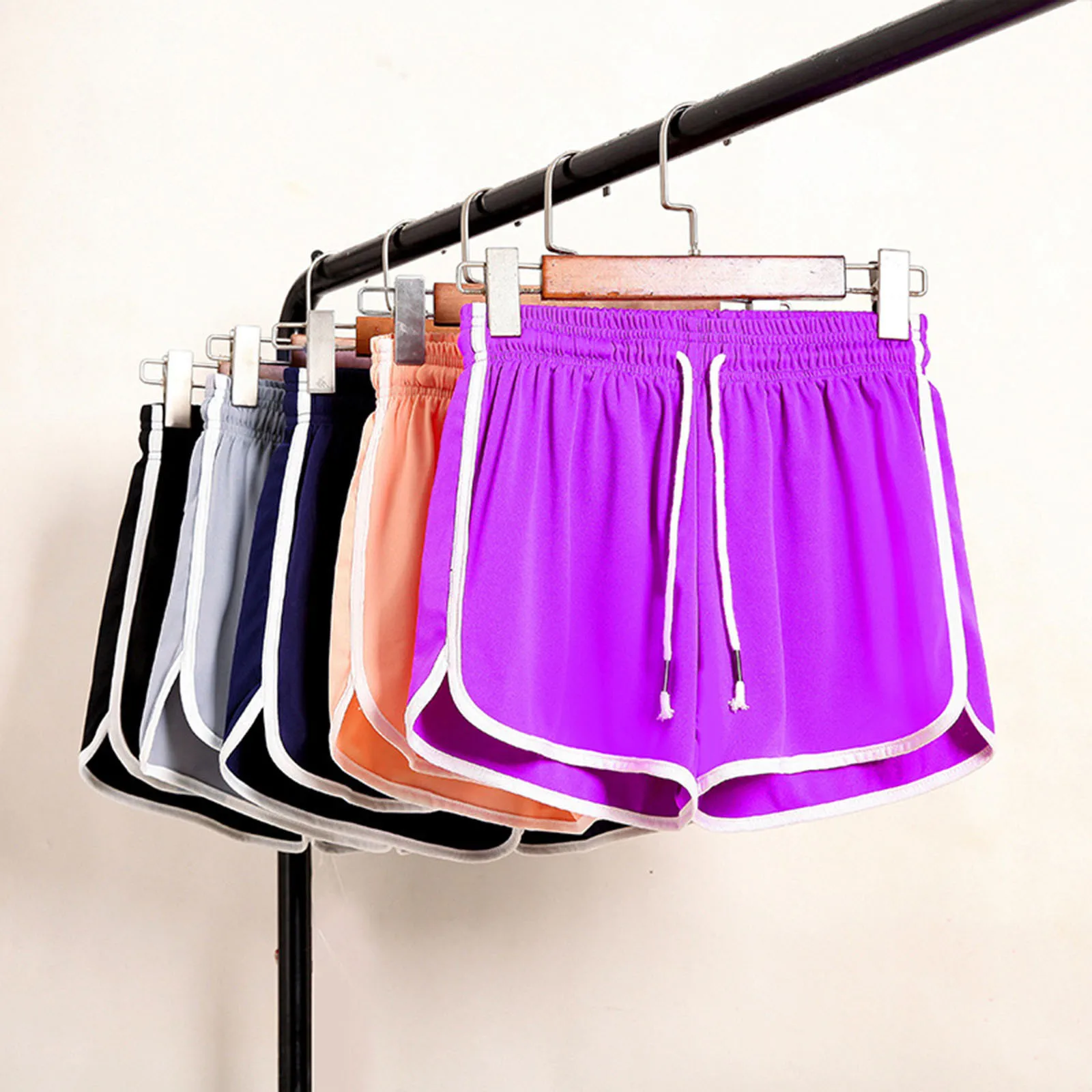 

2021 Women Summer Shorts Split Elastic Waist Short Loose European Style Beach Sexy Home Short Women's Fitness Shorts