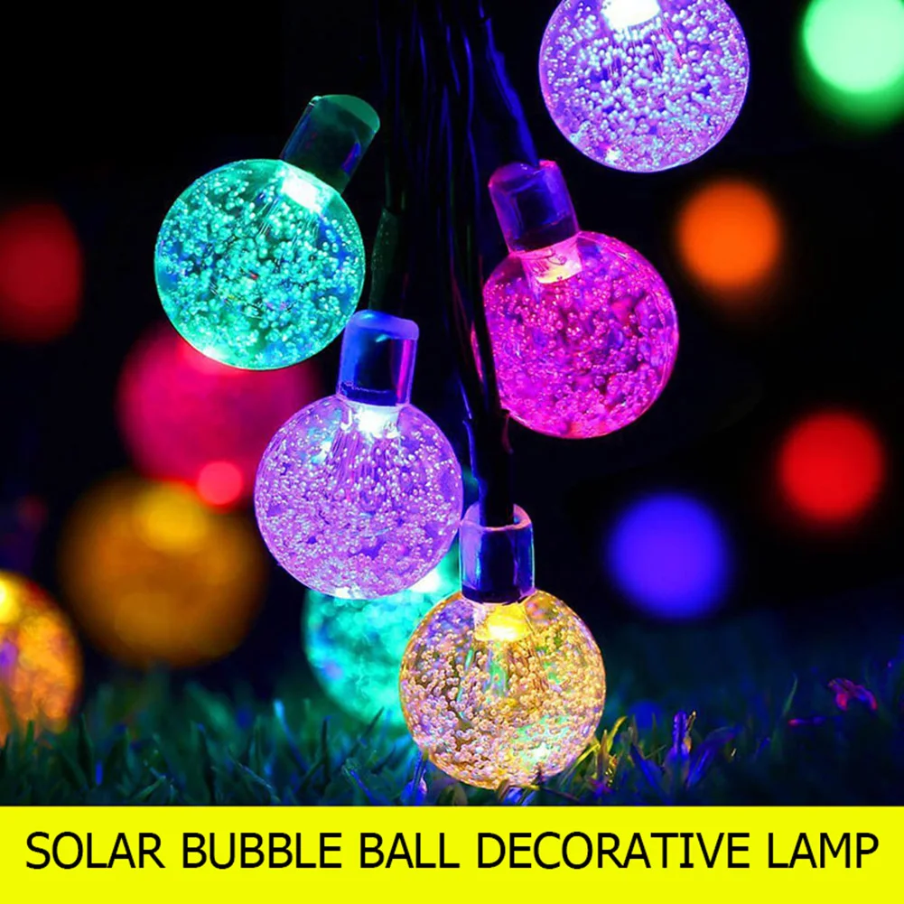 Crystal Balls Solar Light Outdoor Decorative Garland Lamps for Home Garden Decoration Romantic Holiday Lights Outdoor Lighting