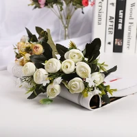 1 pieces wedding home decoration accessories artificial roses bouquet holding flowers interior beautification flower arrangement
