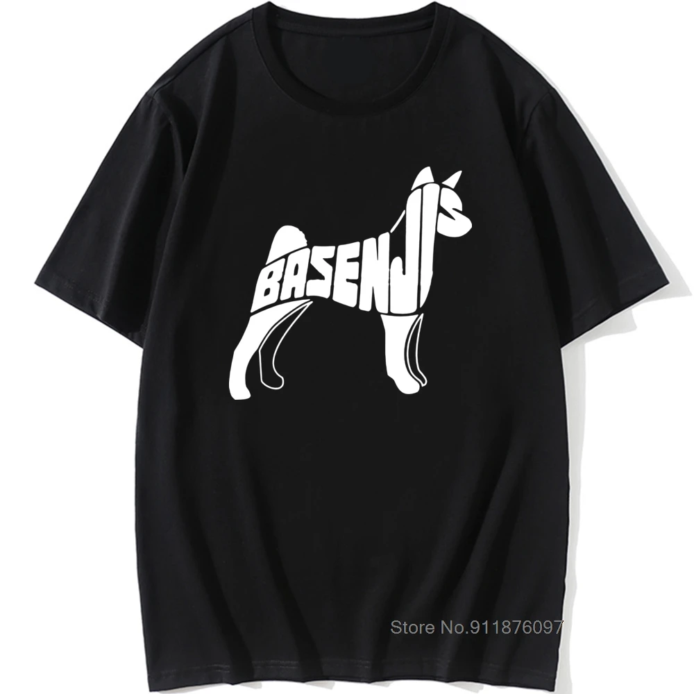 Basenji Dog Art T-Shirt Men Novelty Gift Cotton Short Sleeve Oversized Funny T Shirt Graphic Harajuku Vintage