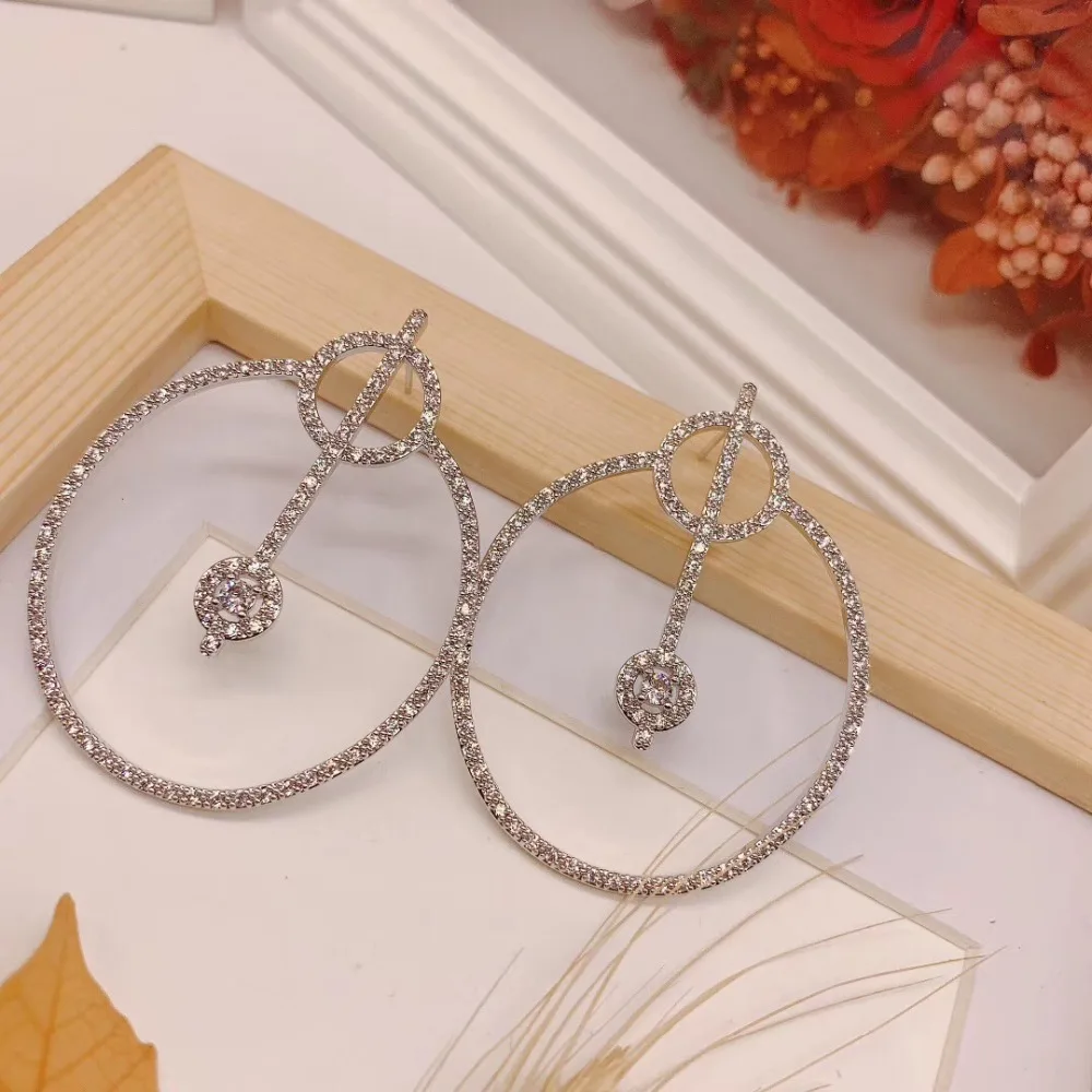 RAKOL белого круглые кубические циркониевые серьги-гвоздики в виде колец для