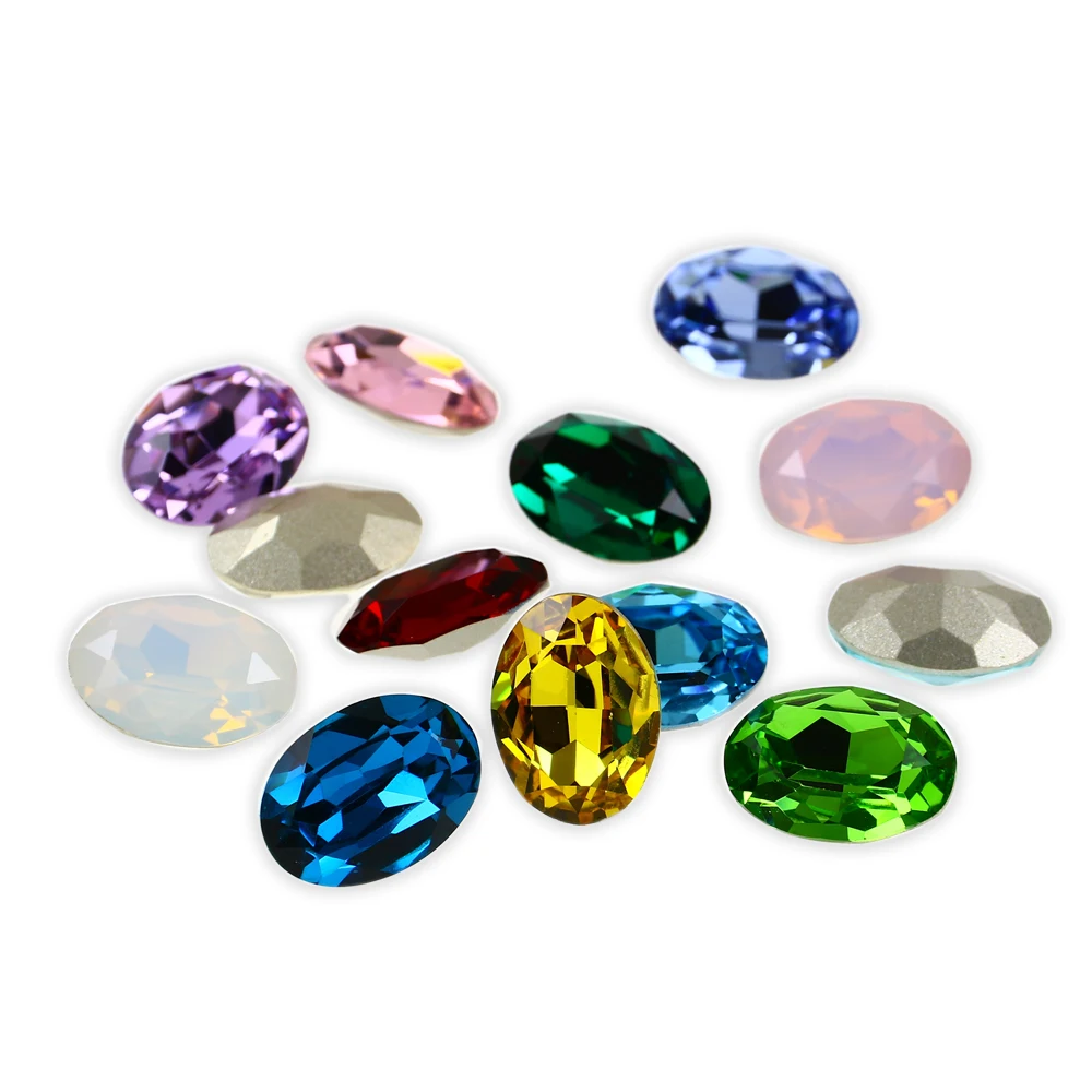 Блестящие красочные овальные Стразы из стекла K9 стразы с кристаллами
