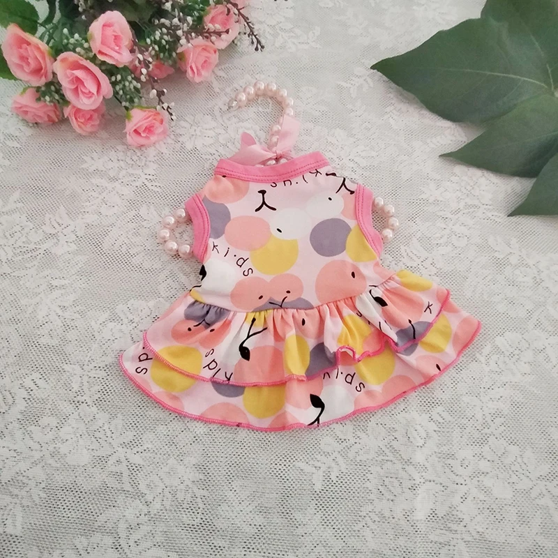 

Dog Mini Sweet Printing Princess Dress Thin Dog Cat Pet Costume Spring Summer Dress For Small Dogs Chiahuhua Dog Clothes Dresses