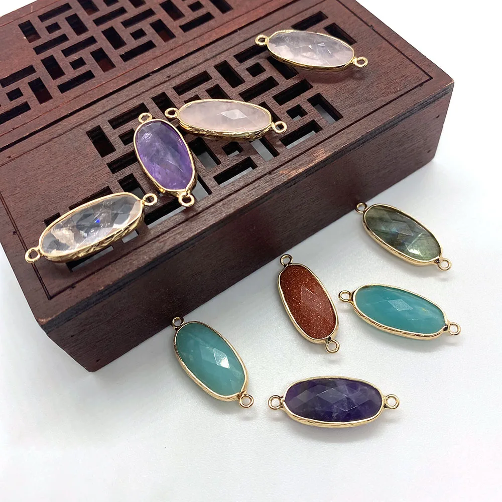 

Ожерелье с двойным кольцом из натурального камня, 11 х22 мм