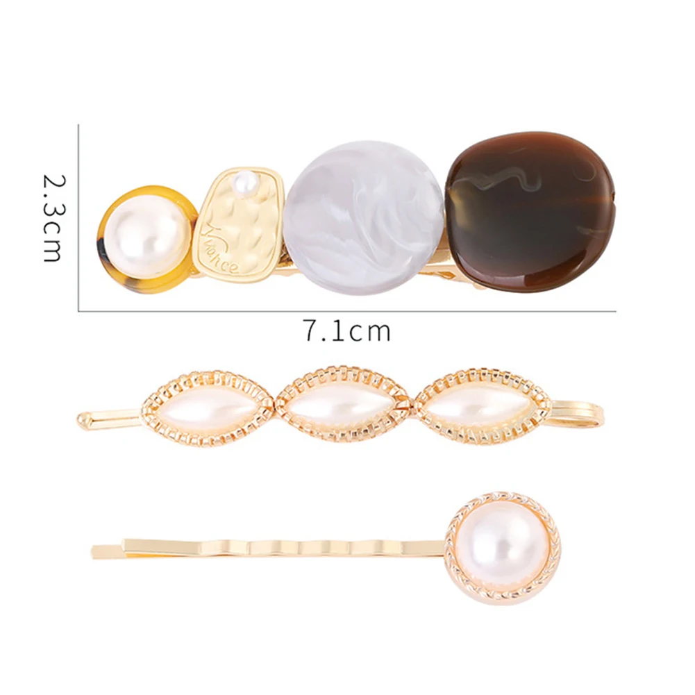 

3Pcs/Set Female Hair Clips Simple Temperament Combination Side Clip Word Hairpin Headdress For Girl Hair Barrettes Accessories