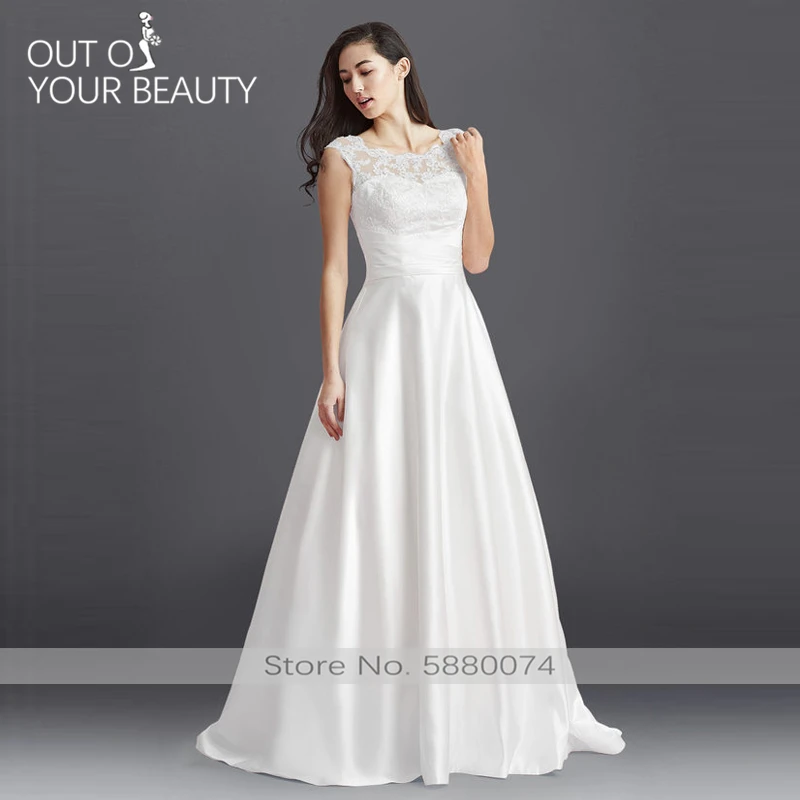 Роскошное Свадебное платье 2020 Новое волнистое белое без рукавов с круглым