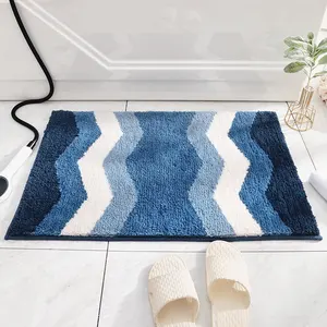 quality striped pattern anti slip bath mats 1pcs soft hallway bathroom mat home polyester floor carpet toilet rug doormat mat free global shipping