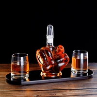 boho middle finger whisky decanter wine set lead free glass decanter whiskey container dispenser for beverage pasabahce cider