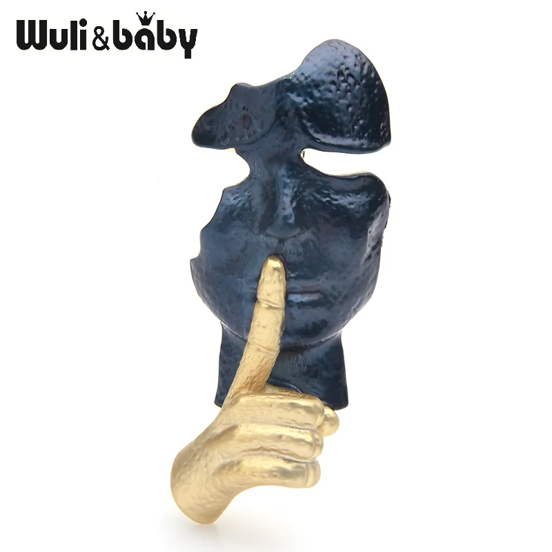 Женская/мужская брошь в форме лица Wuli & baby из металлического сплава секретной
