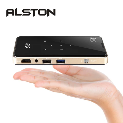 Мини-проектор ALSTON P09, портативный проектор DLP на Android, HDMI, поддержка декодирования 4K, Wi-Fi, Bluetooth, Miracast Airplay