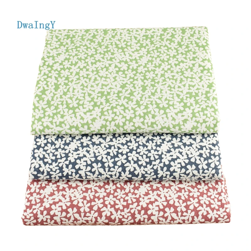 

DwaIngY flower Printed Cotton Linen Fabric For Patchwork DIY,Quilting Sewing tablecloth pillowcase Placemat Cushion, Half meter