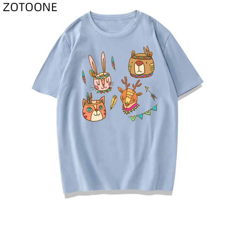 ZOTOONE Thermal Transfer Patch Cartoon Animal Set for Kids Iron on Bear Bird Stickers Clothing Diy T-shirt Appliques E | Дом и сад