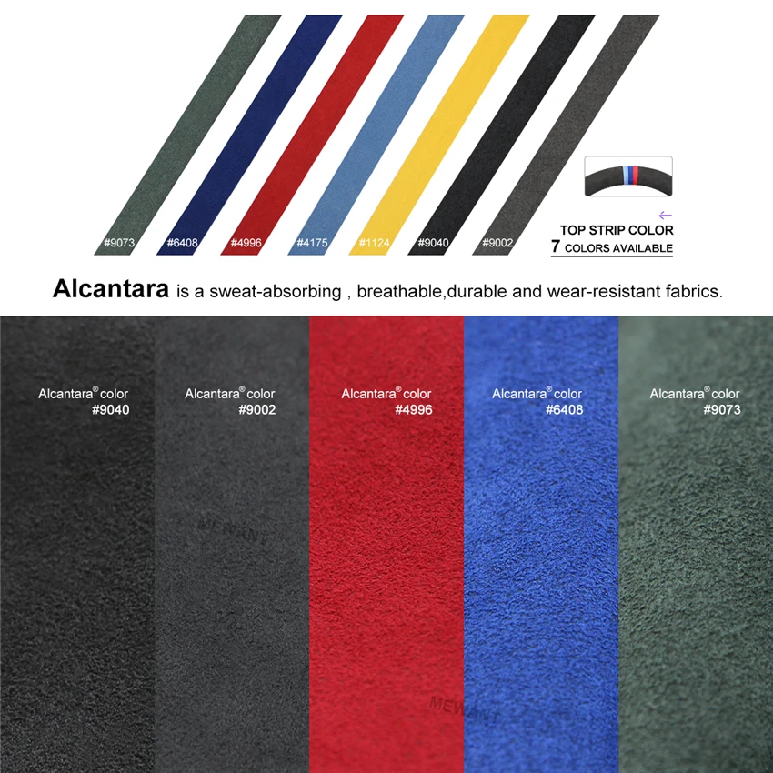 Черный Алькантара темно серый чехол рулевого колеса автомобиля кобура для BMW M Sport