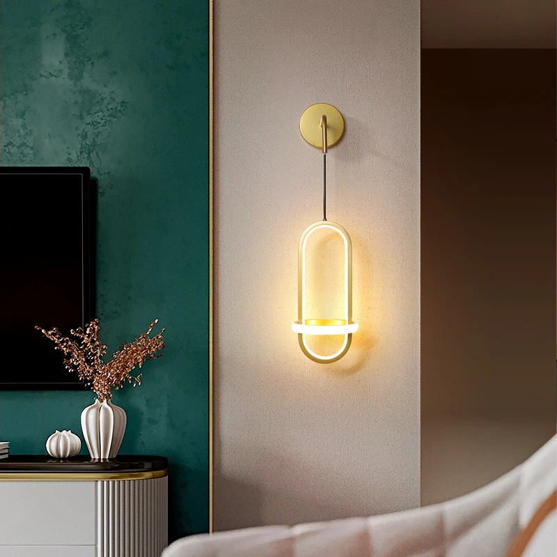 

Gold/black LED Wall Lamp Modern Bedroom Beside Reading Wall Lights Indoor Living Room Corridor Hotel Room Lighting Decoration