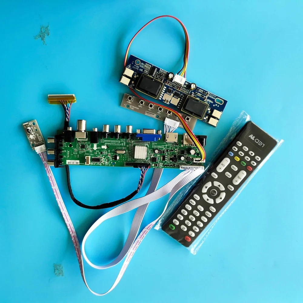

Kit for M190EG01 V1/M190EG01 V2 4 CCFL HDMI VGA Controller 30pin Digital LCD Panel 1280X1024 USB remote DVB-T board AV TV 19"