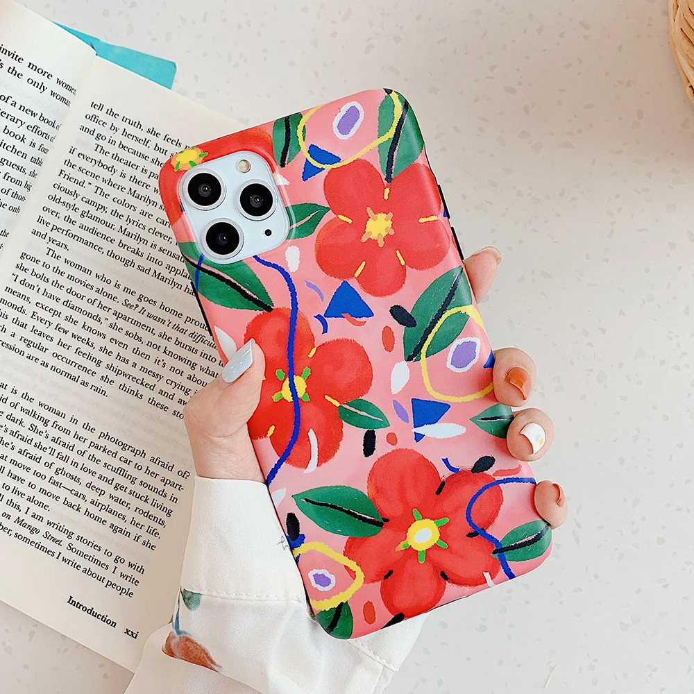 SUYACS Cute Wildflower Phone Case For iPhone 11 Pro Max XS MAX XR X 6 6S 7 8 Plus Matte Soft IMD Full Body Back Cover Gift | Мобильные