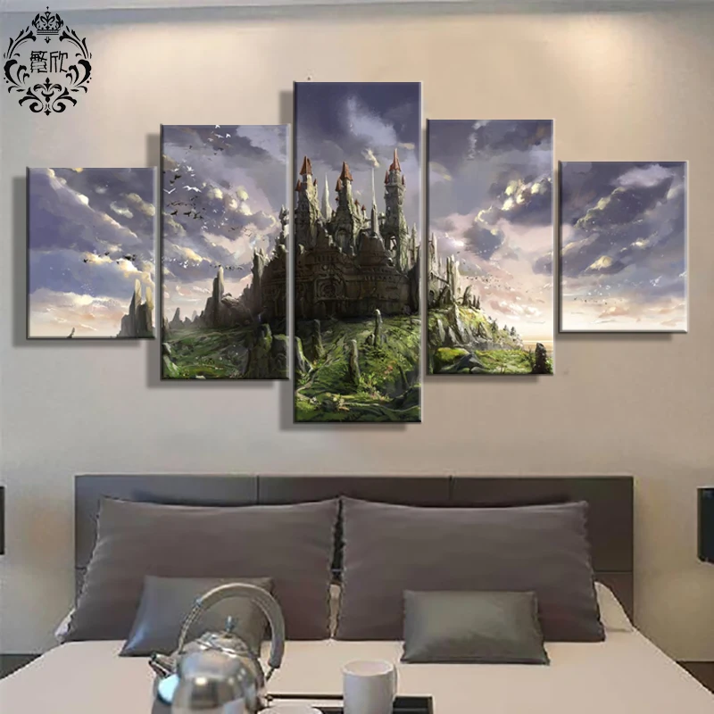 Настенная живопись 5 шт. Современный домашний декор для гостиной холст HD печать