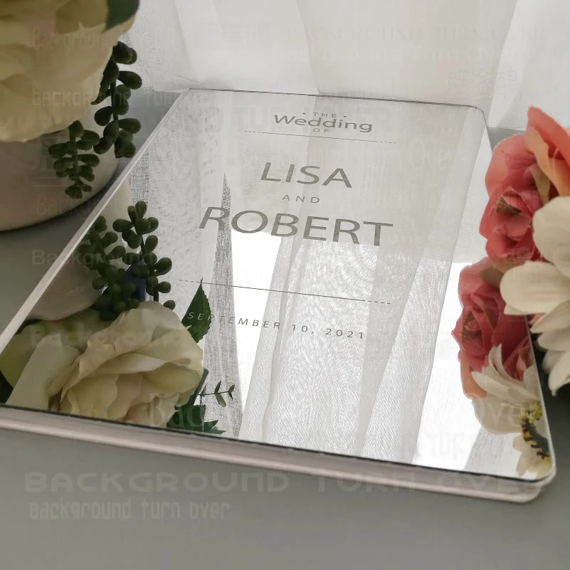 Зеркало для свадеб Гостевая книга овальная белая пустая внутренняя страница