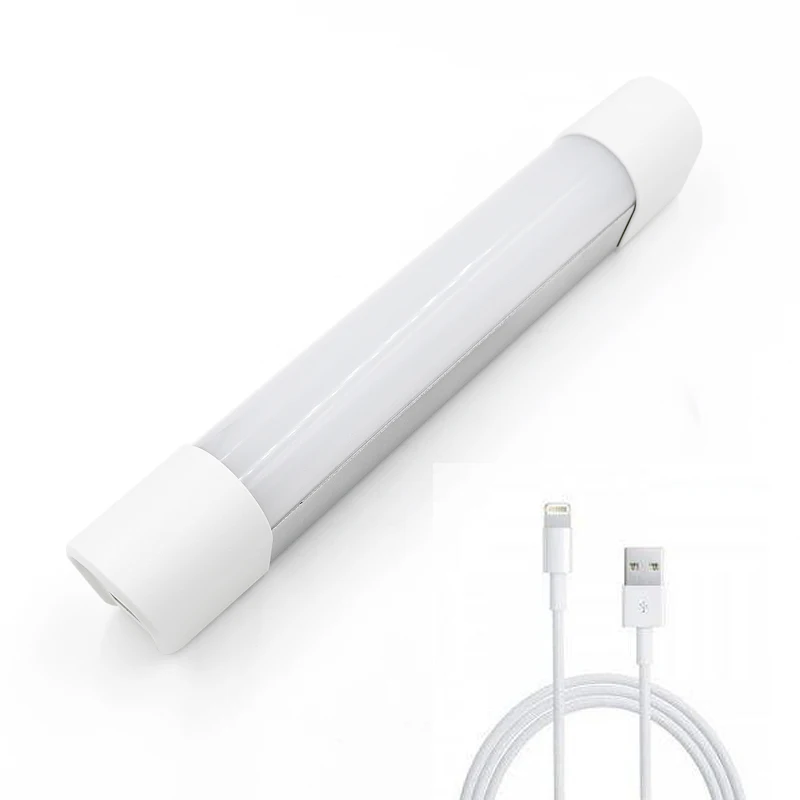 Портативный USB Перезаряжаемый светодиодный фонарик для внешнего аккумулятора для селфи 2x18650 Аккумулятор для зарядки мобильных телефонов с магнитом - Цвет: For iPhone cable