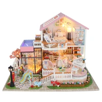 diy wooden blocks doll house fashion loft miniature model building kit toys creative birthday christmas children gifts