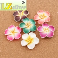 colorful clay lily polymer clay plumeria flower beads 40mm l3105 50pcs lot