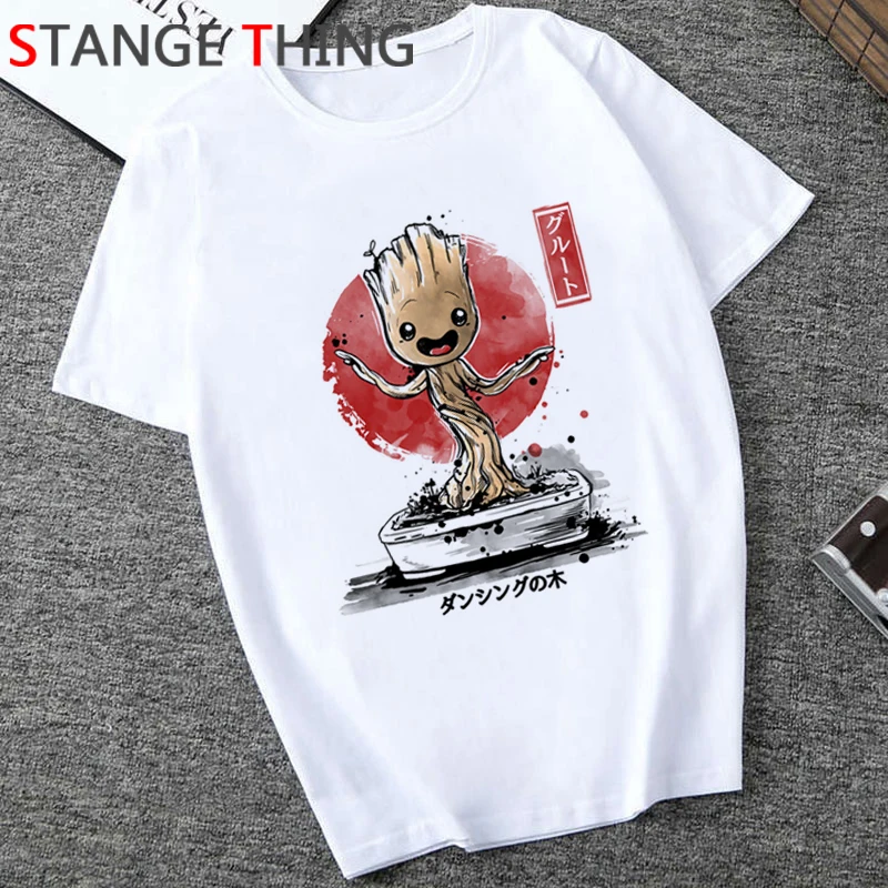 Симпатичная забавная футболка Bady Groot с мультипликационным персонажем мужская