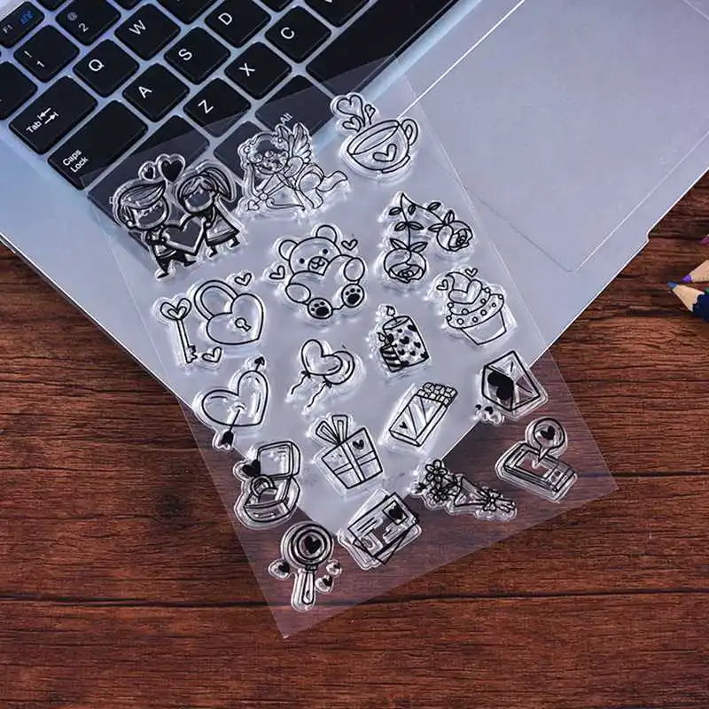 Прозрачные прозрачные штампы в виде сердца Купидона для скрапбукинга