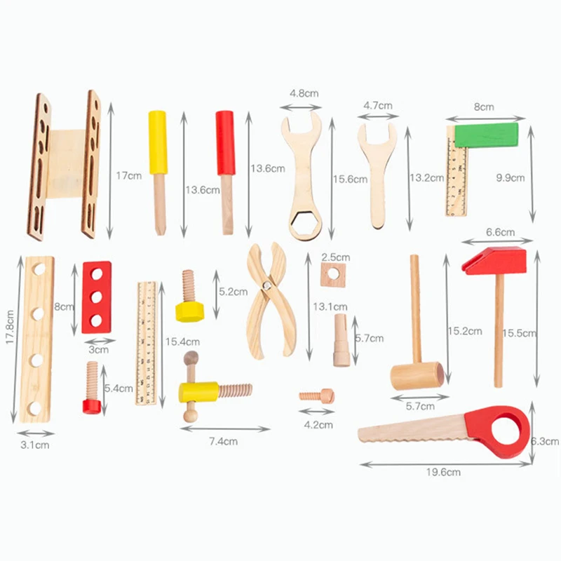 

Kid Baby Wood Multifunctional Tool Set Toys DIY Maintenance Box Pretend Toy for Children Birthday Xmas Gift