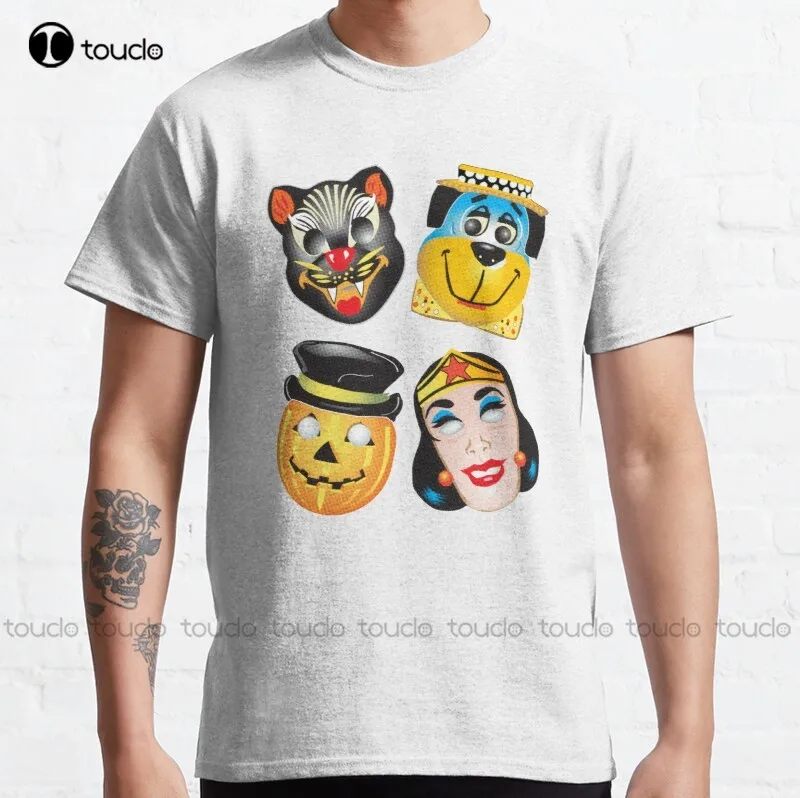 

New Vintage Halloween Masks And Hard Candy Classic T-Shirt Hawaiian Shirt For Men Cotton Tee Shirt S-3Xl Unisex