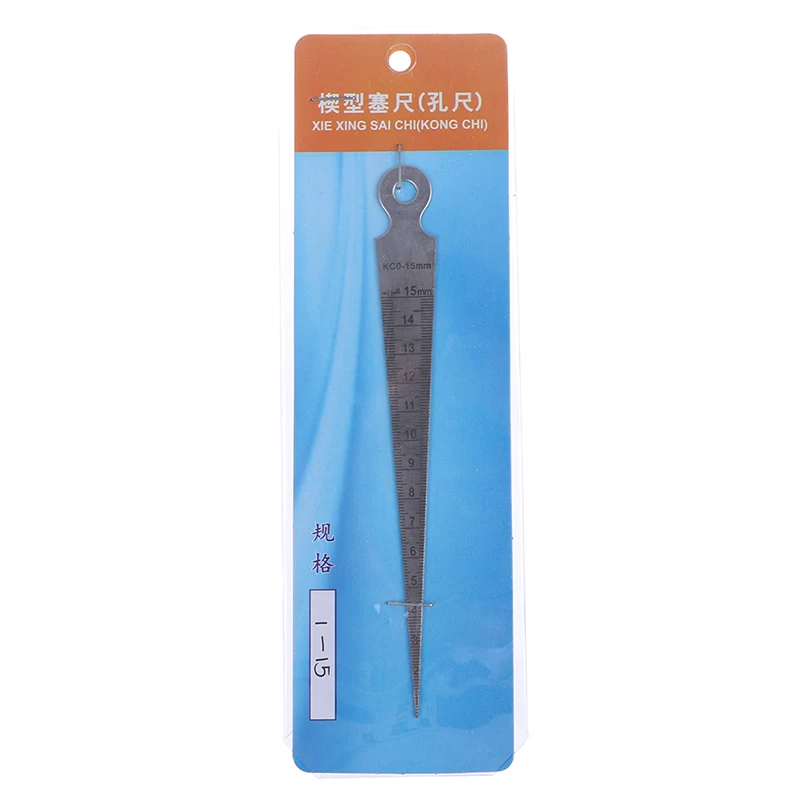 

Hot New Stainless Steel Double Side Wedge Feeler Taper Gauge Feeler Gap Hole Measuring Tool Hole Gap Taper Aperture Scale 1-15mm