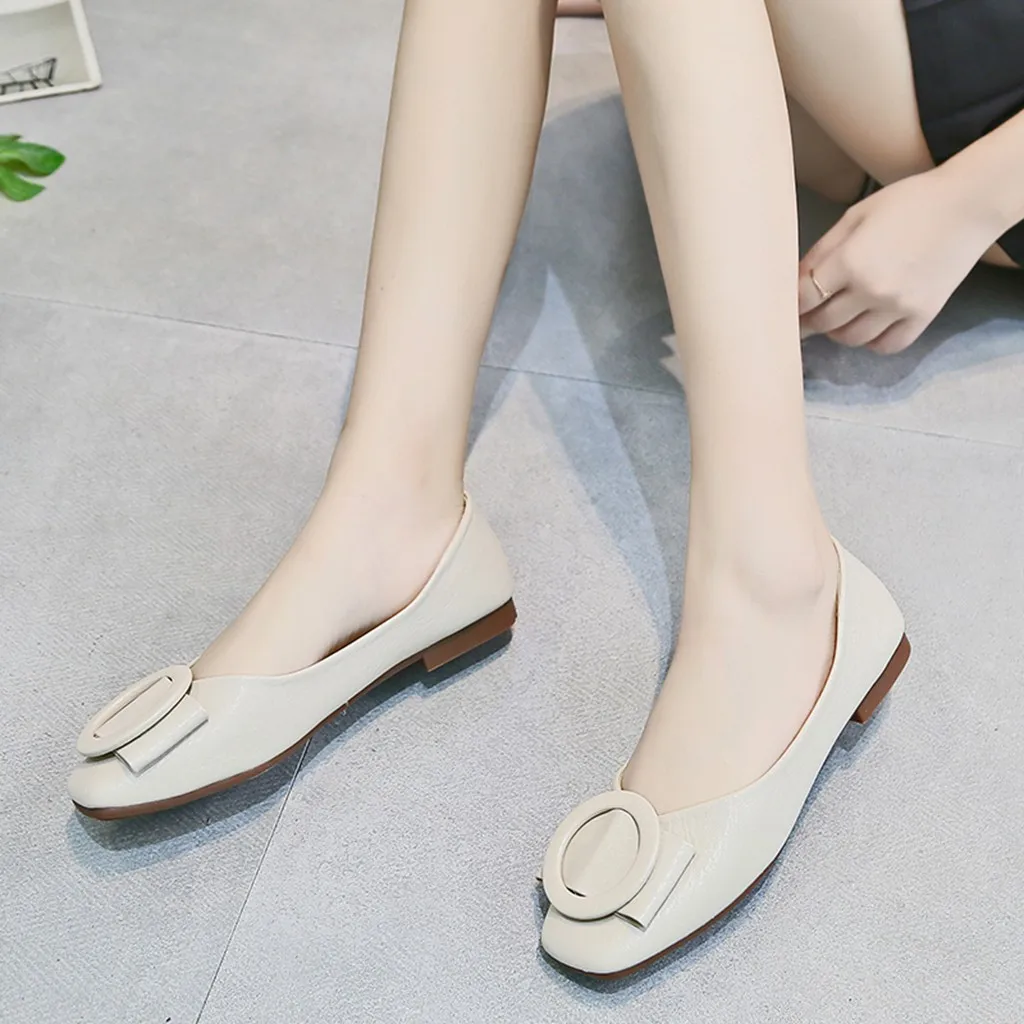 Женская обувь в стиле ретро английский стиль элегантная круглая пряжка с