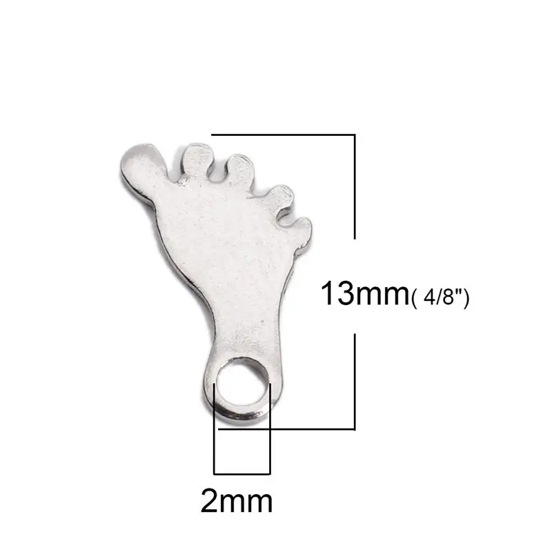 10 шт. цепочка из нержавеющей стали удлинитель Подвески в виде ступней для женщин