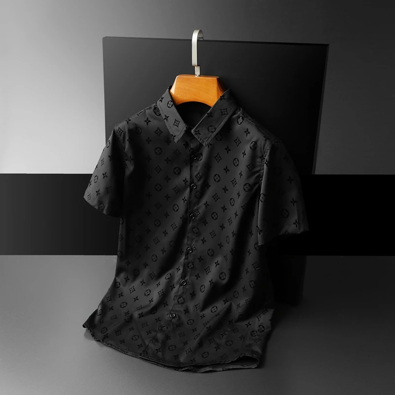 

High Quality Men Shirts Great EU Designers Brand Classic Style Business Casual Short Sleeve Male Summer Clothing 2277