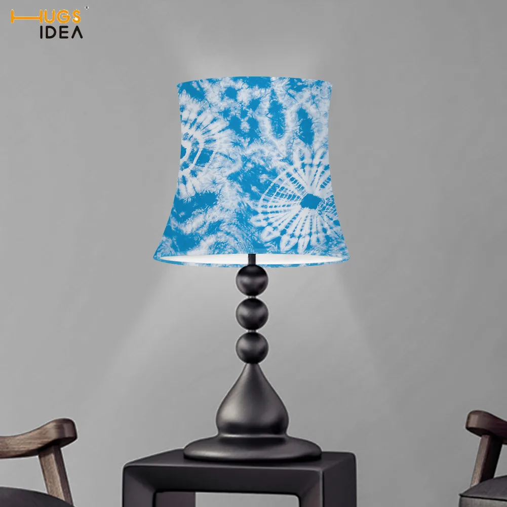 Синяя серия узор с краской украшение для дома абажур Настольная настенная бочка эластичный светильник
