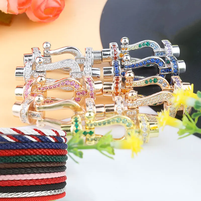 Модный Оригинальный блестящий браслет в форме подковы с логотипом 1:1 роскошные