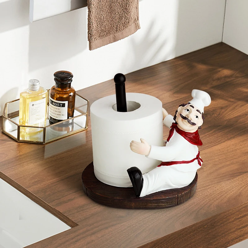 Фигурка шеф-повара из смолы держатель рулонов бумажных салфеток для туалета