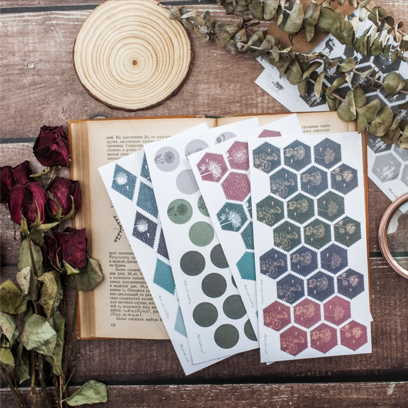 Винтажные Декоративные наклейки для скрапбукинга с изображением растений