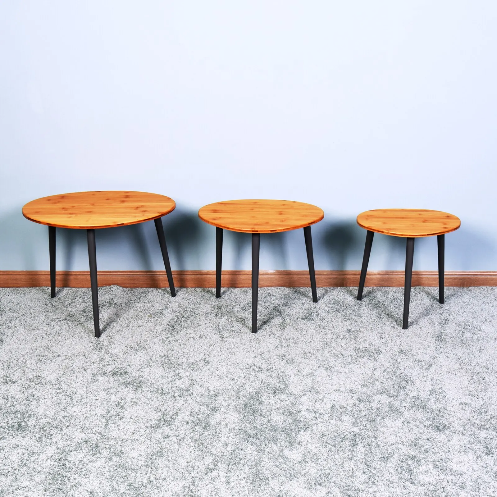 

Бамбуковый треугольный столик-подставка, набор из 3 кофейных столиков, современный минималистичный боковой столик для гостиной