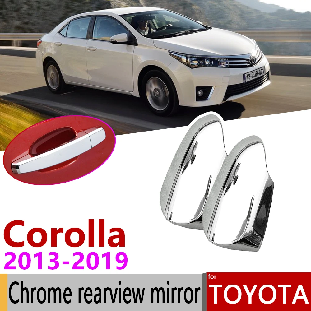 Хромированная крышка зеркала заднего вида Carbonfor для Toyota Corolla E160 E170 2012 ~ 2019