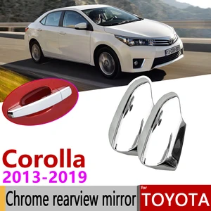 Хромированная крышка зеркала заднего вида карбон для Toyota Corolla E160 E170 2012  2019 волокно аксессуары наклейка на автомобиль 2013 2014 2015 2018