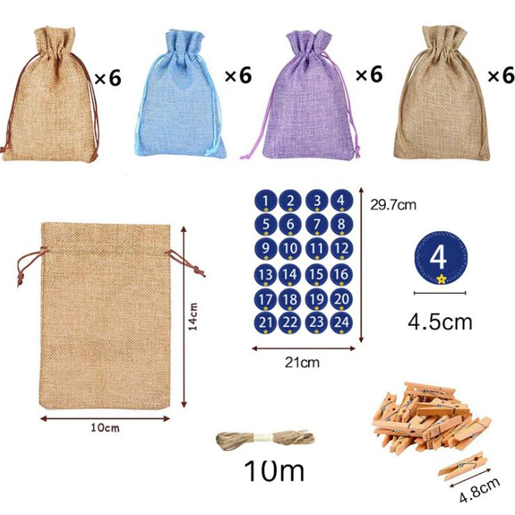 

24Pack 4 Colors Burlap Bags with Drawstring Gift Bags Jewelry Pouch for Valentine's Day, Wedding Party and DIY Craft Packing