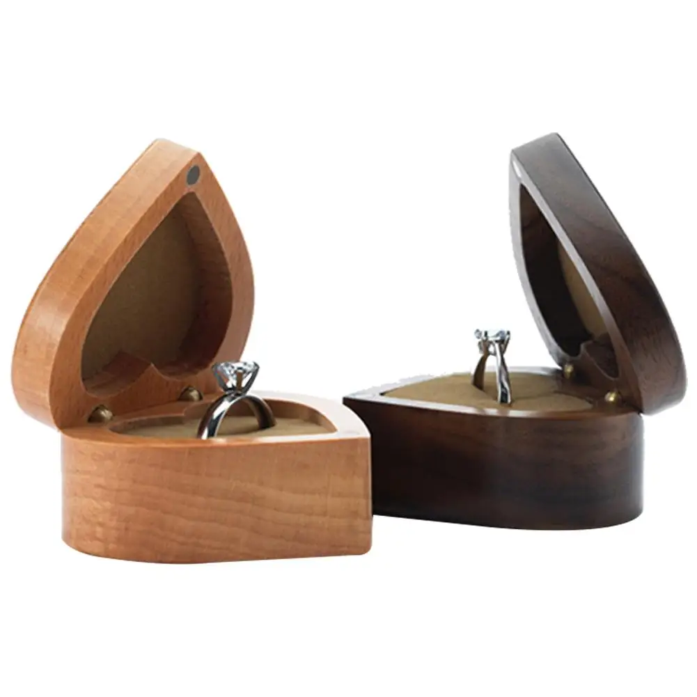 Черный орех красный палисандр коробка для свадебных колец одно кольцо свадьбы из