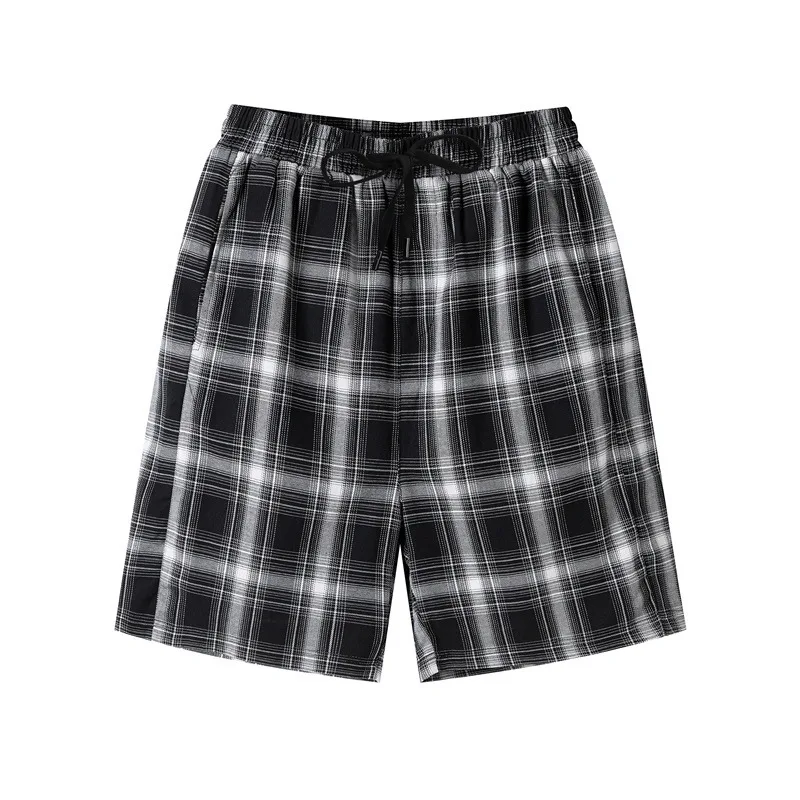 

2021 new plaid five-point pants men's summer thin loose large size casual shorts