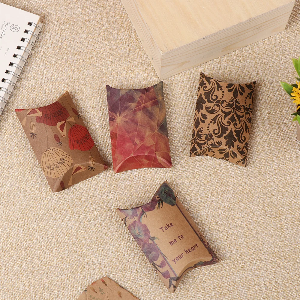 10pcs Gift Box Hot Sell Paper Pillow Stock Packing Birthday Present Leaf Tree Pattern Fashion Fresh Style | Дом и сад