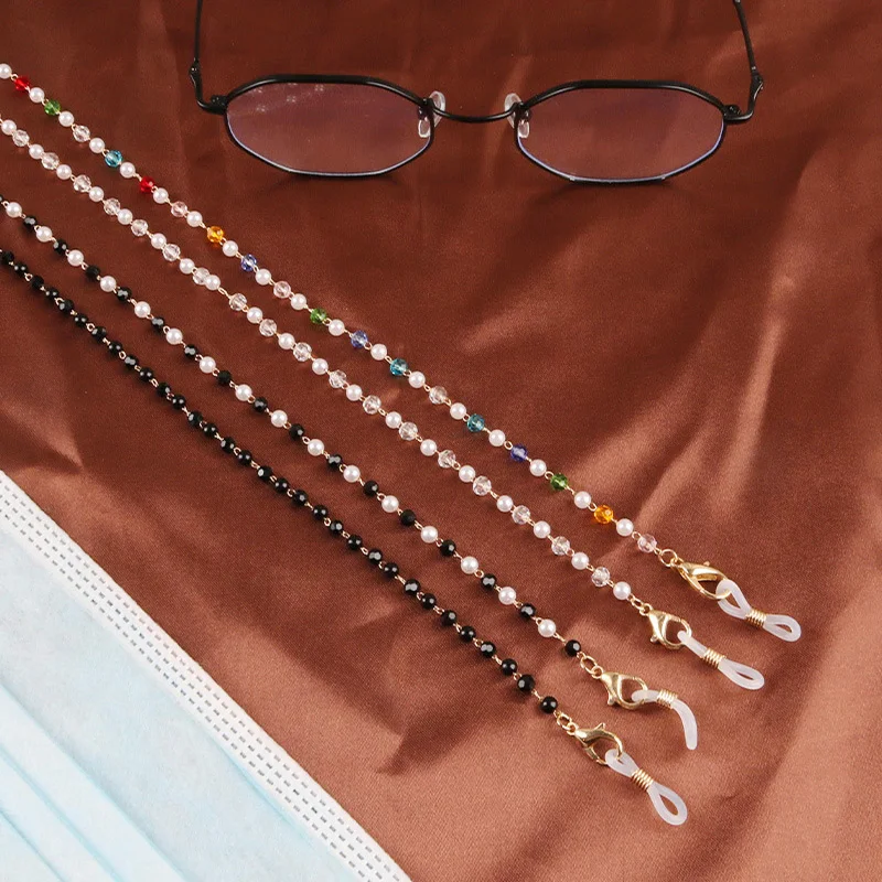

2021 Fashion Student Acrylic Color Beaded Sunglasses Mask Holder Lanyard Neck Strap Reading Glasses Chain Jewelry for Women Kids