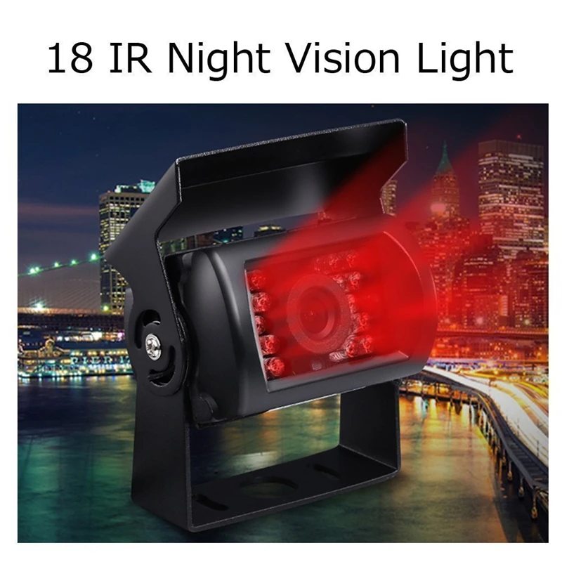 YuanTing Car Backup 18LED IR Ночное Видение 4 Pin IP68 Водонепроницаемая камера заднего вида + 9